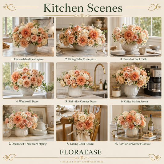 DIY Artificial Flowers Kit, Faux Flower Arrangement Craft Kit, Realistic Silk Flowers for Home Decor, Wedding Decoration, Table Centerpiece & Handmade Gifts