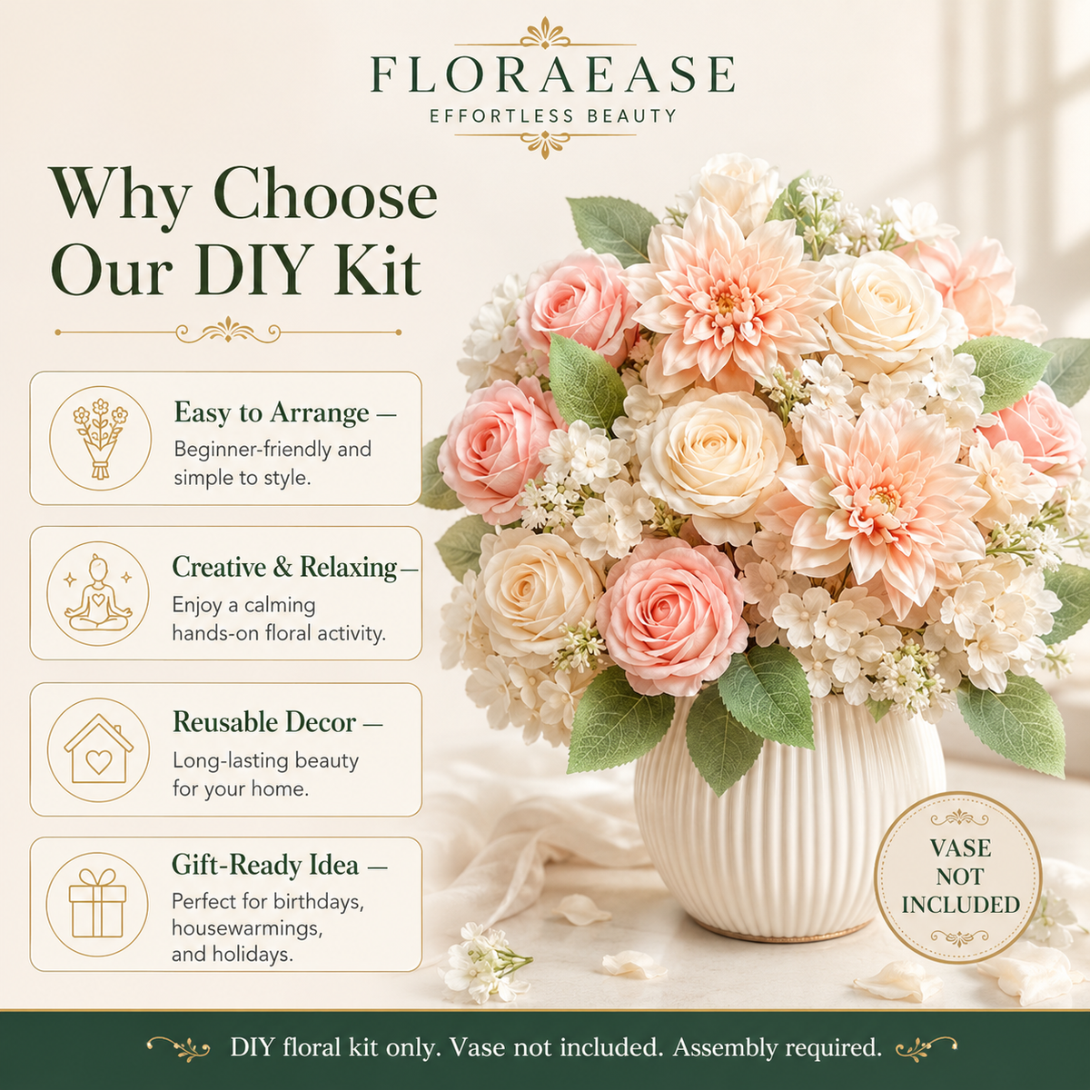DIY Faux Floral Arrangement Kit – Style 10 | Home & Wedding Decor
