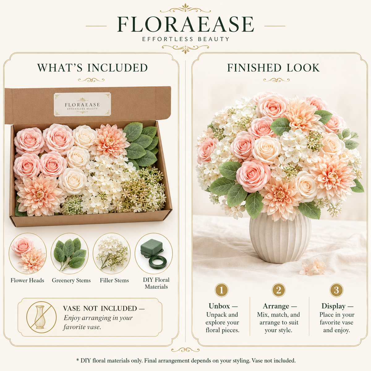 DIY Faux Floral Arrangement Kit – Style 10 | Home & Wedding Decor