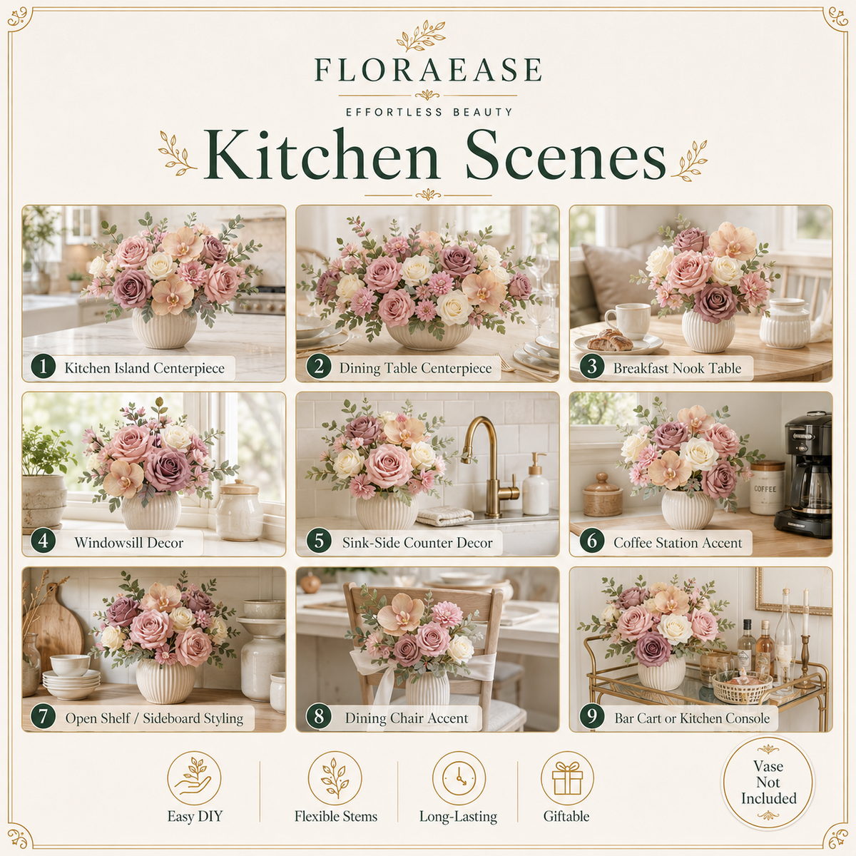DIY Faux Floral Arrangement Kit – Style 16 | Home & Wedding Decor