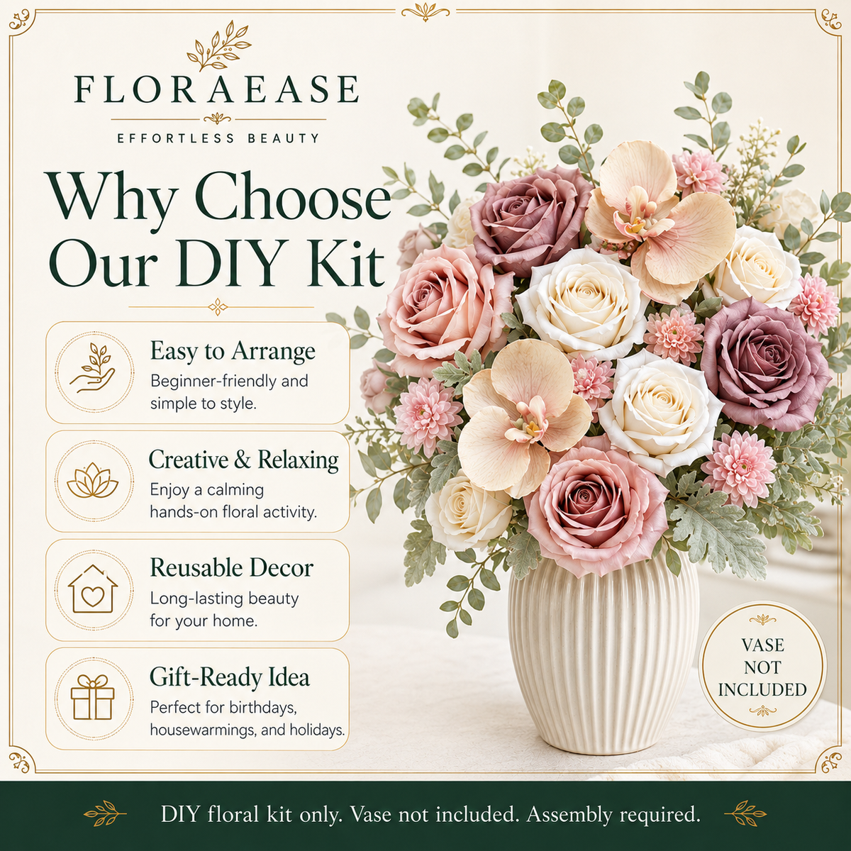 DIY Faux Floral Arrangement Kit – Style 16 | Home & Wedding Decor