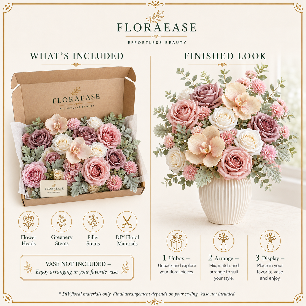 DIY Faux Floral Arrangement Kit – Style 16 | Home & Wedding Decor