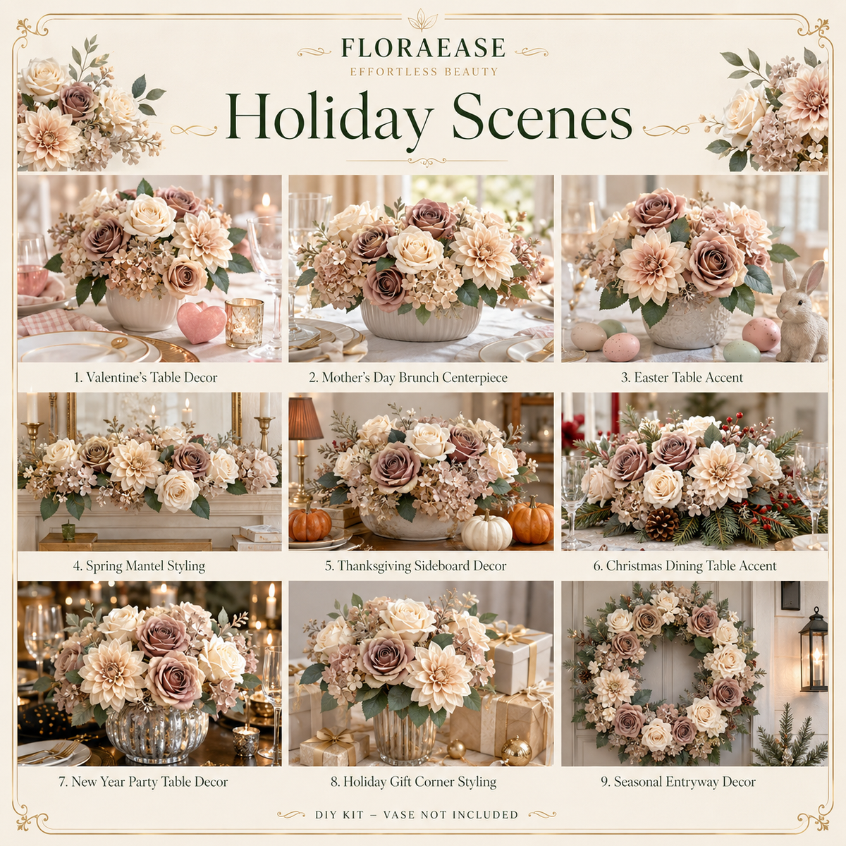 DIY Faux Floral Arrangement Kit – Style 17 | Home & Wedding Decor