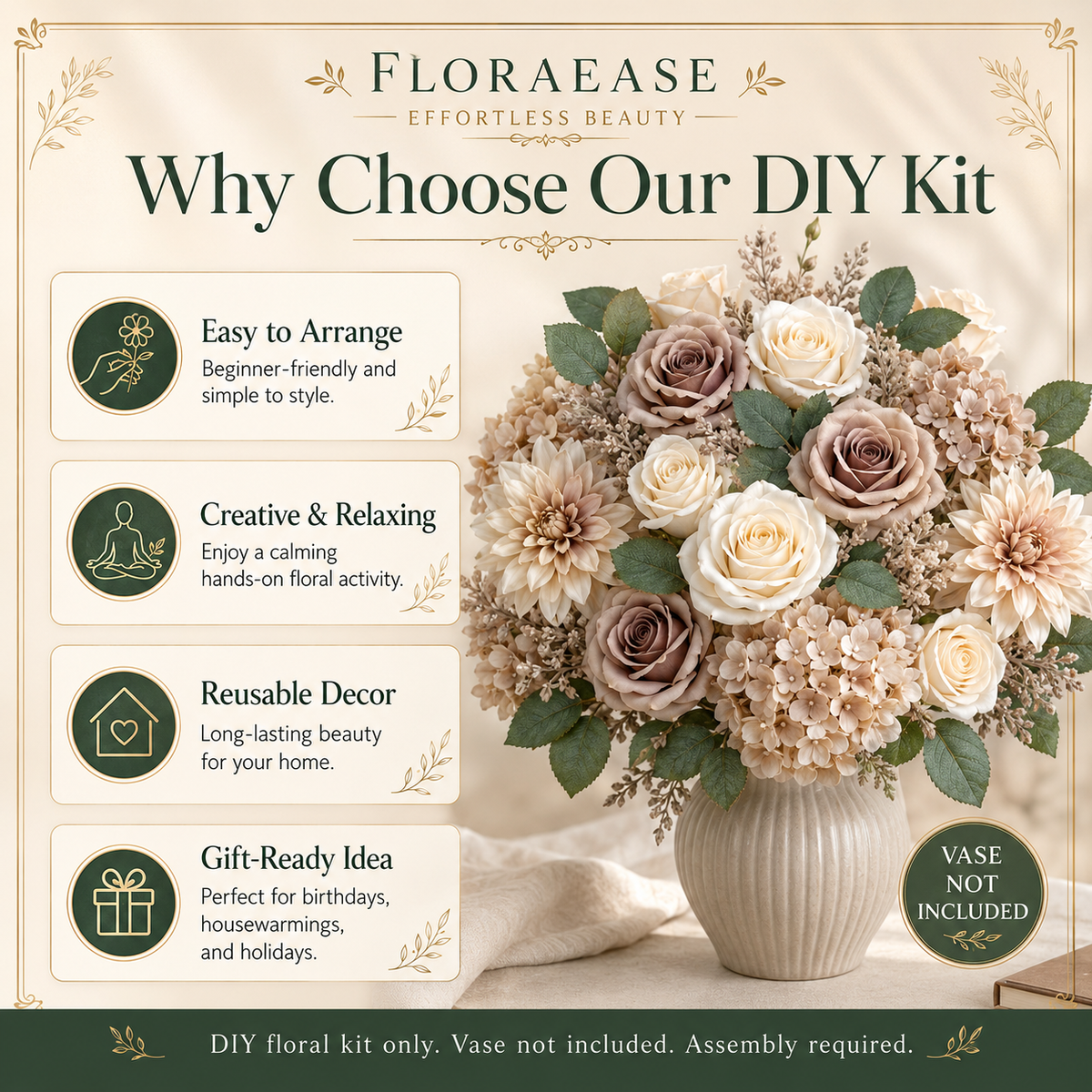 DIY Faux Floral Arrangement Kit – Style 17 | Home & Wedding Decor