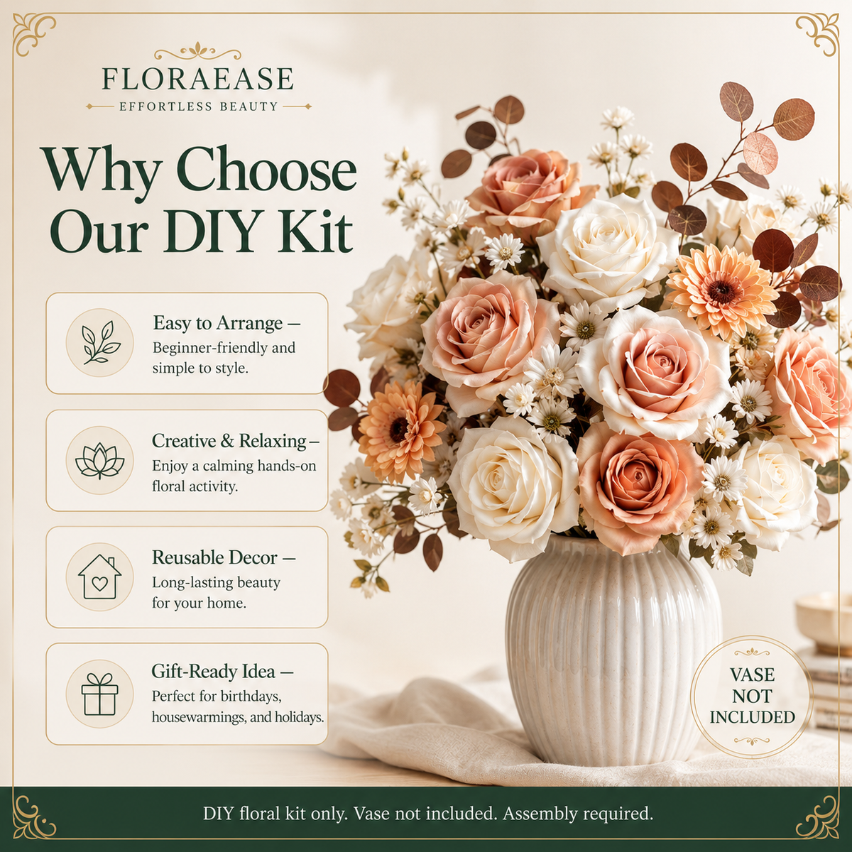 DIY Faux Floral Arrangement Kit – Style 18 | Home & Wedding Decor