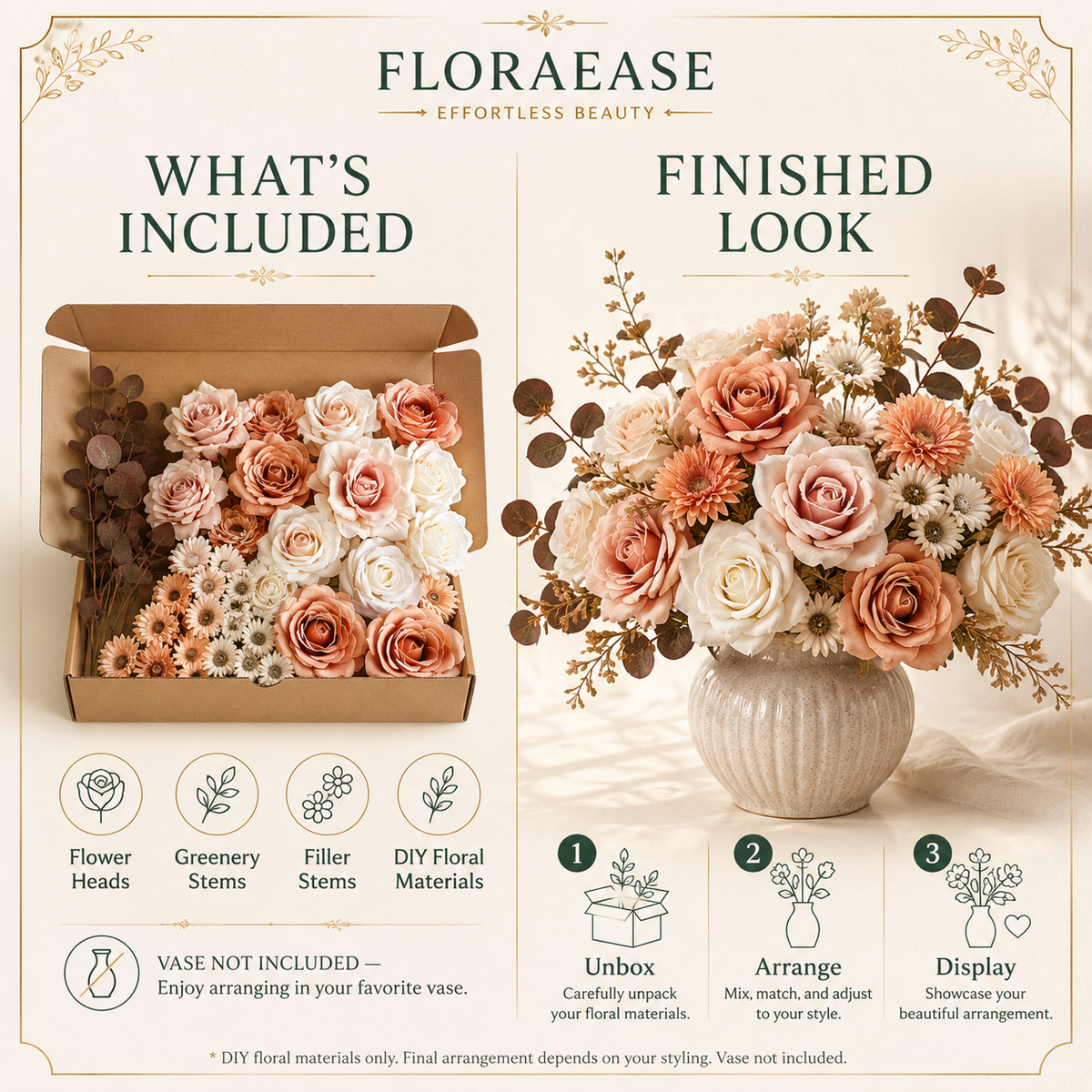 DIY Faux Floral Arrangement Kit – Style 18 | Home & Wedding Decor