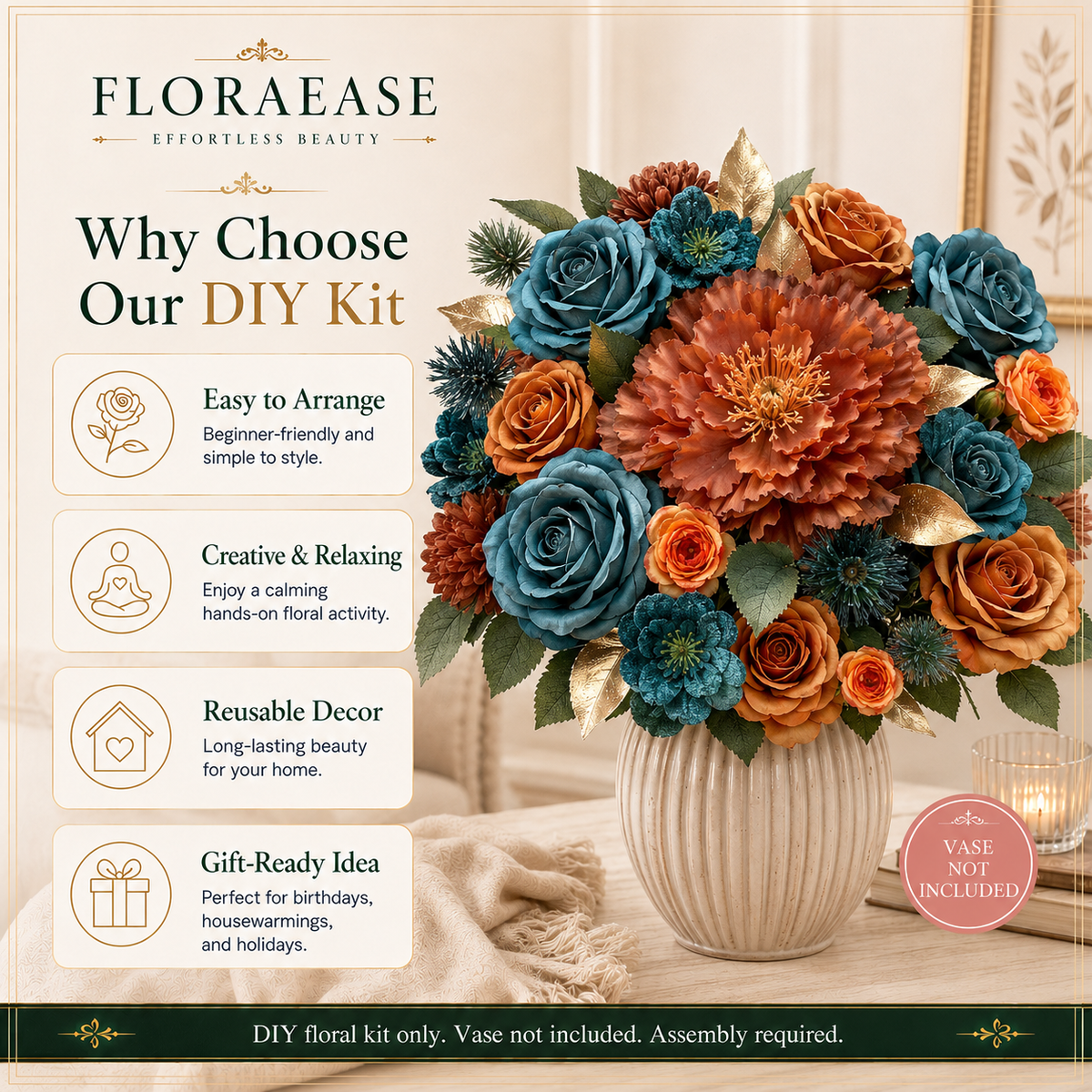 DIY Faux Floral Arrangement Kit – Style 21 | Home & Wedding Decor