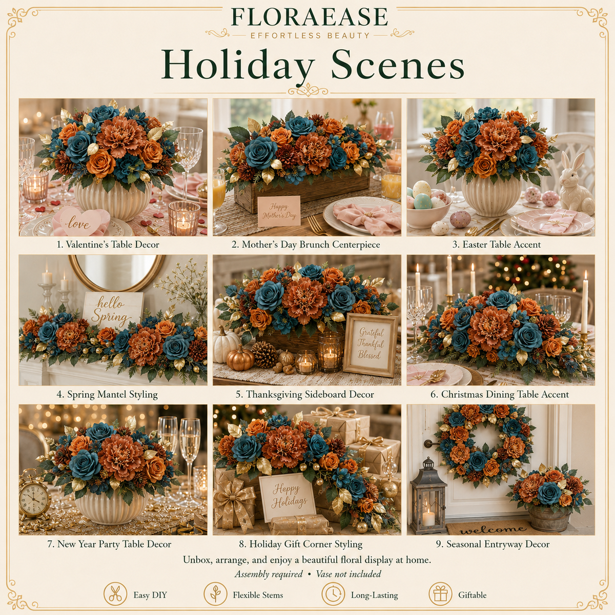 DIY Faux Floral Arrangement Kit – Style 21 | Home & Wedding Decor