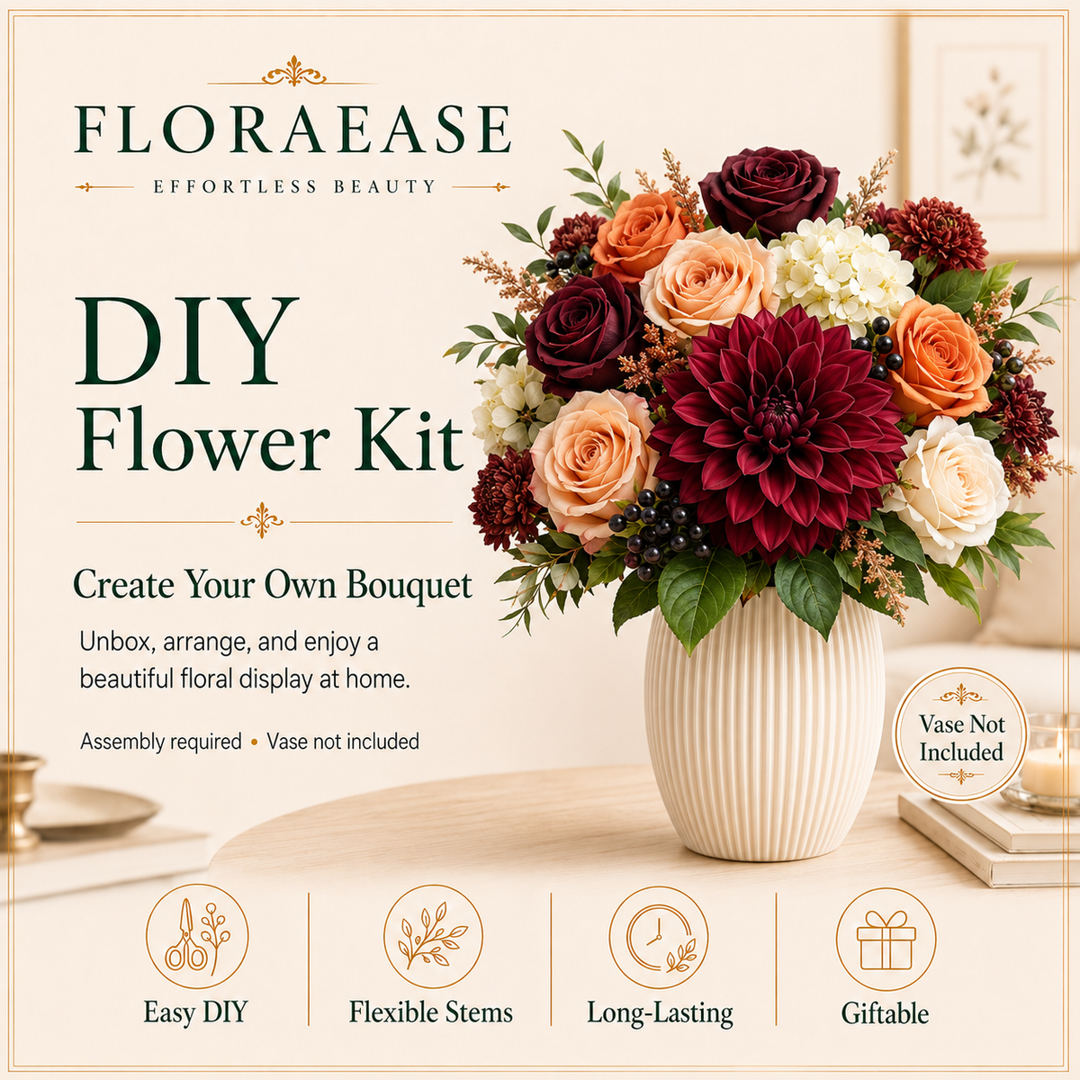 DIY Faux Floral Arrangement Kit – Style 27 | Home & Wedding Decor