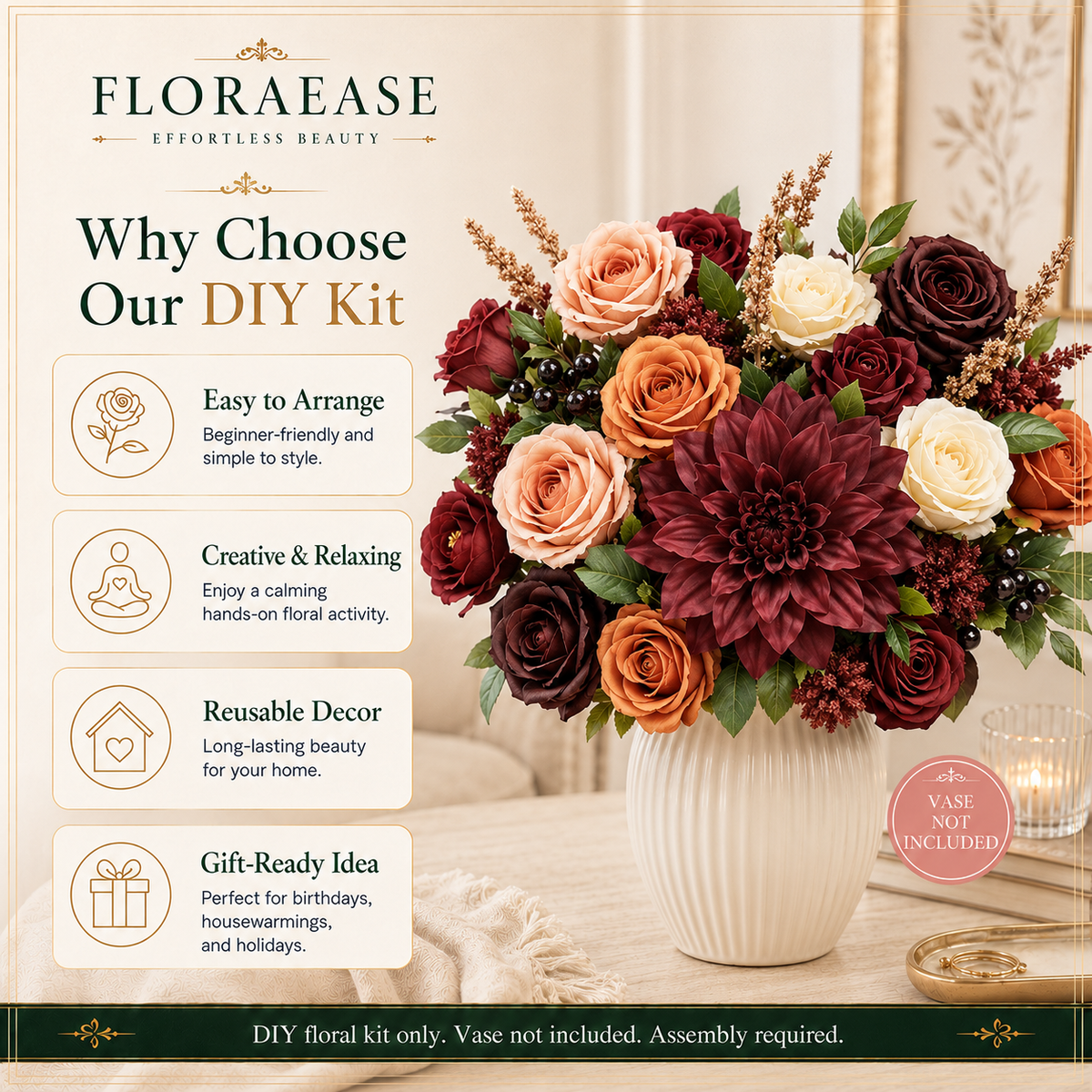DIY Faux Floral Arrangement Kit – Style 27 | Home & Wedding Decor