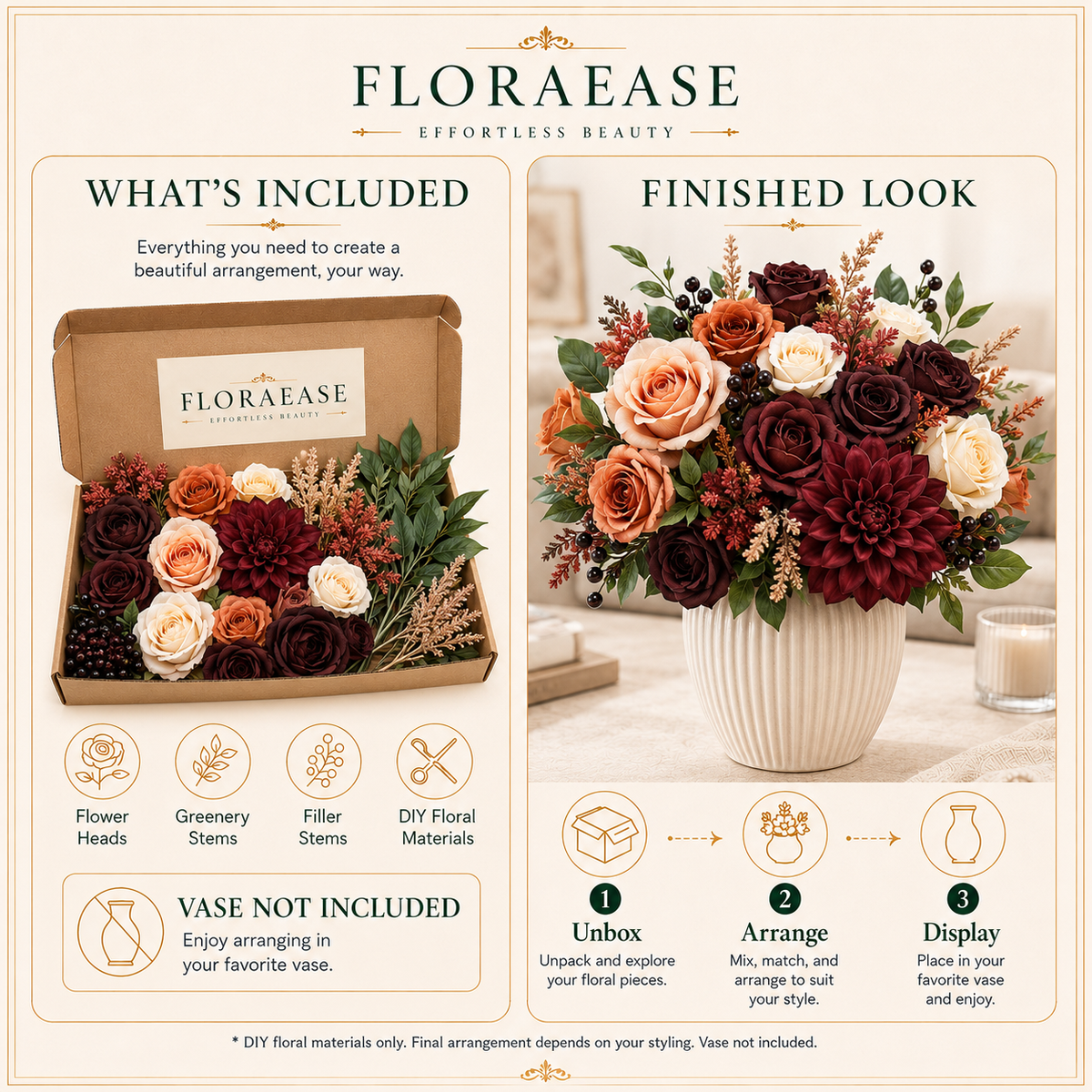 DIY Faux Floral Arrangement Kit – Style 27 | Home & Wedding Decor