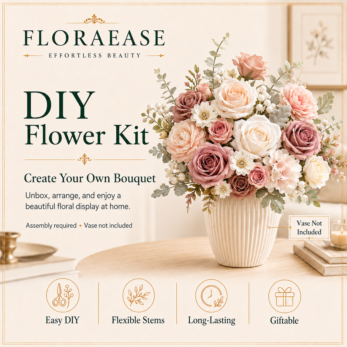 DIY Faux Floral Arrangement Kit – Style 29 | Home & Wedding Decor