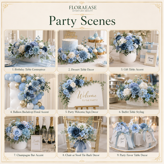 DIY Artificial Flowers Kit, Faux Flower Arrangement Craft Kit, Realistic Silk Flowers for Home Decor, Wedding Decoration, Table Centerpiece & Handmade Gifts